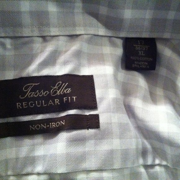 TASSO ELBA MEN'S PRE-OWNED 100%COTTON DRESS SHIRT W/FRENCH CUFFS SIZE: 17/36-37 - Picture 6 of 6